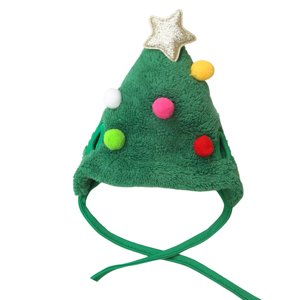Рождественский костюм для питомца, собака, кошка, рождественская елка, шапка с оленями, головной убор, товары для дня рождения питомца, шапка для собаки, разноцветные помпоны