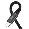 4-in-1 USB Cable Iphone Lightning 2 x USBC microUSB Nylon Braided 35A 12m Black