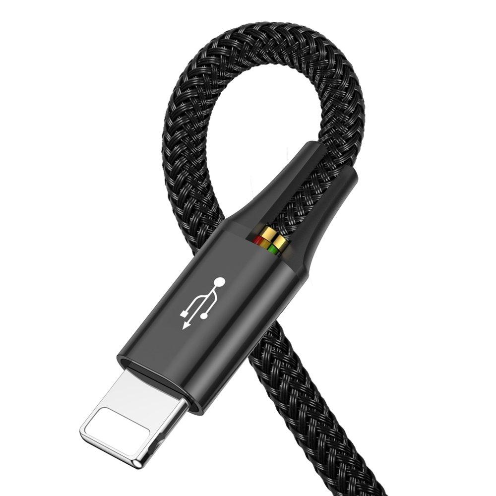 4-in-1 USB Cable Iphone Lightning 2 x USBC microUSB Nylon Braided 35A 12m Black