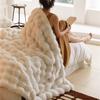 Роскошное бархатное одеяло, ультрамягкое микроволокно, мех кролика, двухстороннее плюшевое, комфортное, чистого цвета, супер теплое, для дивана, кровати, офиса, сна, зимнее одеяло