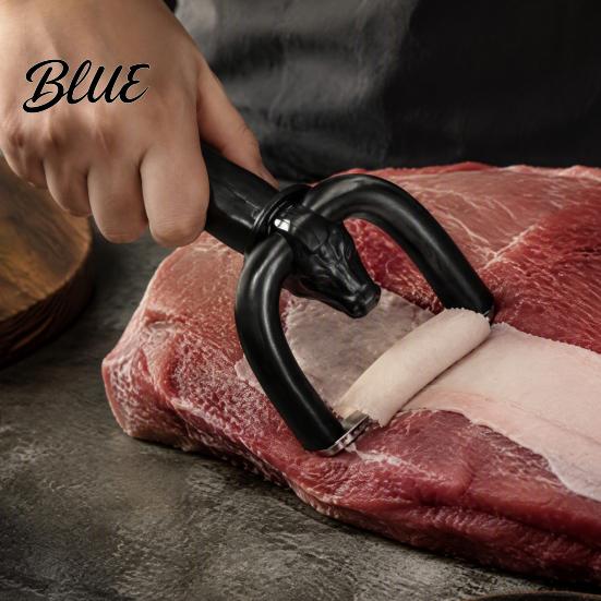 Прочный ручной нож для нарезки мяса, триммер для жира, эргономичная нескользящая ручка и U-образное изогнутое лезвие, легко моющееся, ручной, эффективный