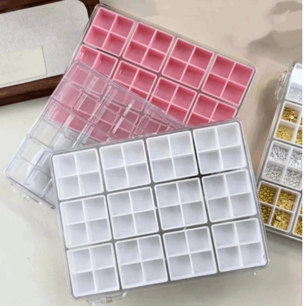 Plastic Nail Charms Case Detachable Grids Jewelry Organizing Box  Nail Rhinestone
