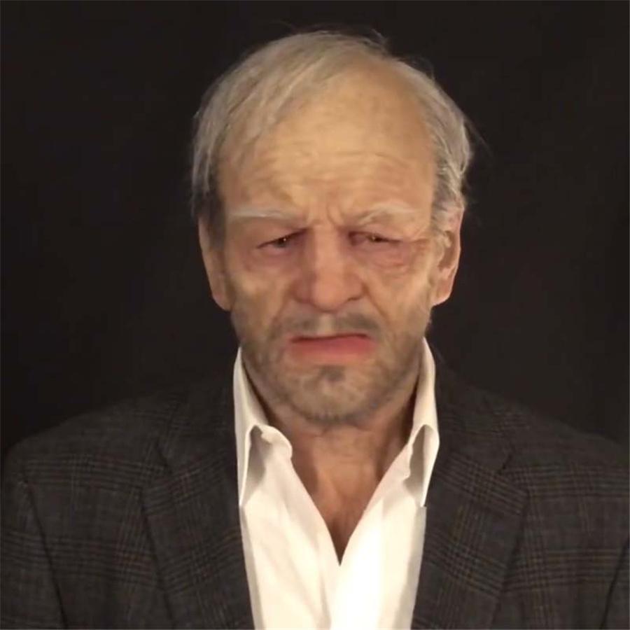 Симуляция Латексный Чехол на Голову Старик Дедушка Косплей Хэллоуин Головной Убор Реквизит Маска