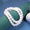 Браслет-ожерелье из натурального белого нефрита Хэтянь: Унисекс буддийские четки в стиле благополучия