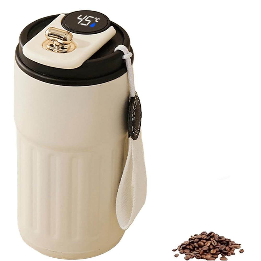 Кофейная чашка с дисплеем температуры, светодиодный дисплей температуры, кофейная кружка из нержавеющей стали, термос, интеллектуальная кофейная чашка с крышкой