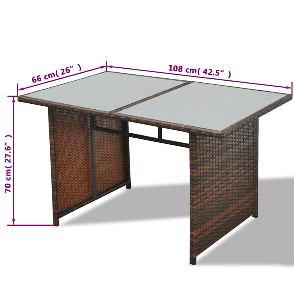 10 piece Garden Lounge Set with Cushions Poly Rattan Brown