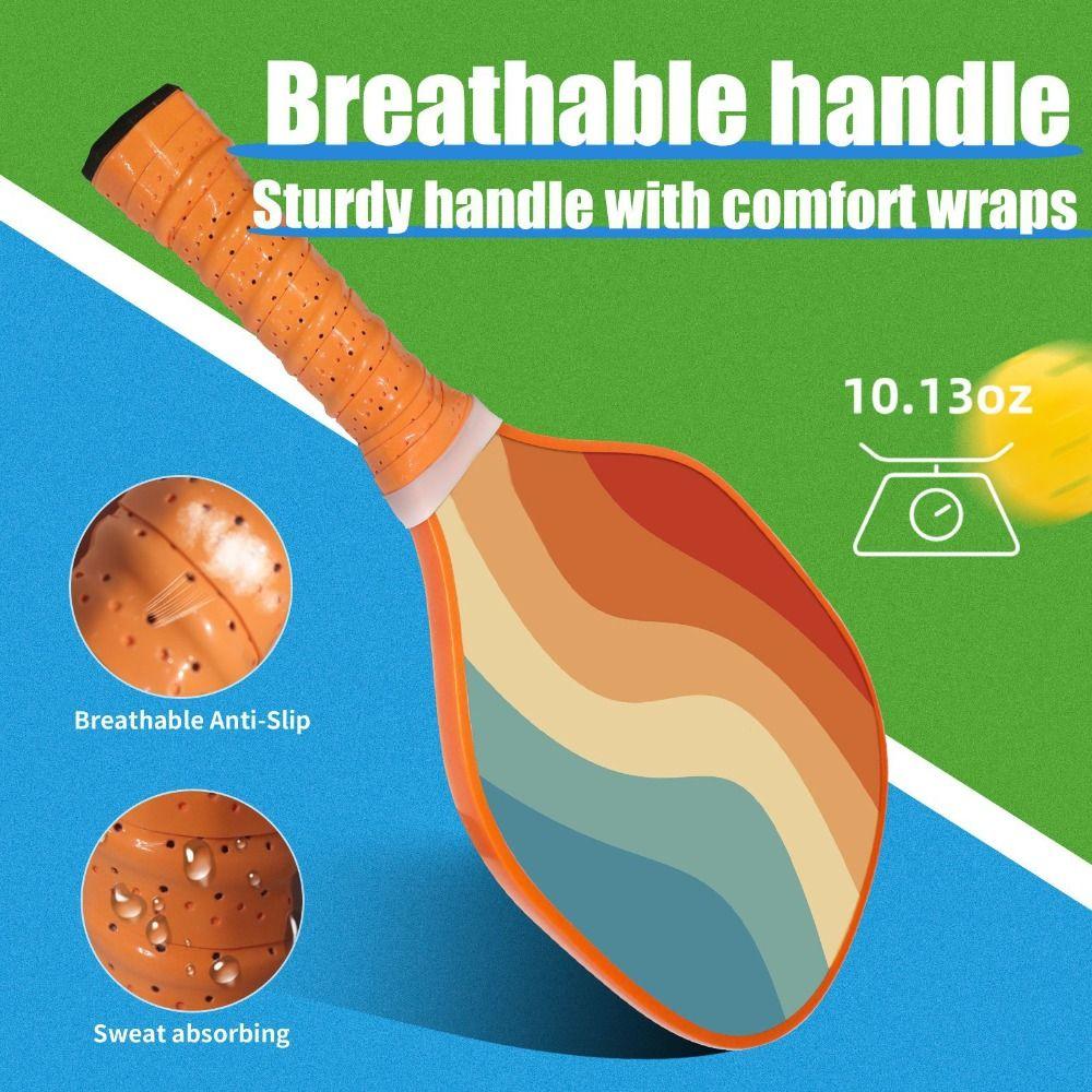 Нескользящие ракетки для пиклбола с ребристой ручкой, тренировочное оборудование для пиклбола, ракетка для пиклбола для детей