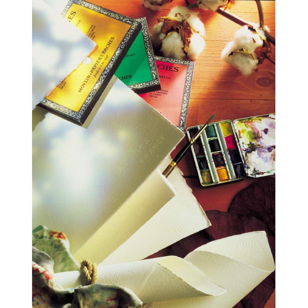 Бумага для акварели Arches, 300 г, тонкая, 23X31 см, 12 листов (1795092) Натуральный белый