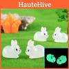Charming Glow In The Dark Fat Bunny Resin Figurine Perfect For Diy Moss Garden Decor
