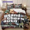 Vibrant Characters Grand Theft Auto V Bedding (1 * duvet cover + 2 * pillowcase, without core) 2D Flat Christmas birthday gift Bedding set