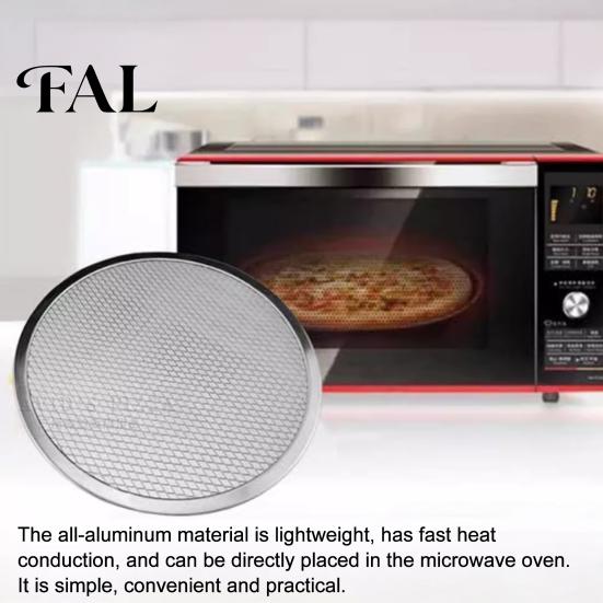 Portable Barbecue Rack Aluminum Alloy Pizza Screen, Non Stick Mesh Baking Pan, Outdoor Grill Round Crisper Tray for Oven Home Kitchen Restaurant Wire