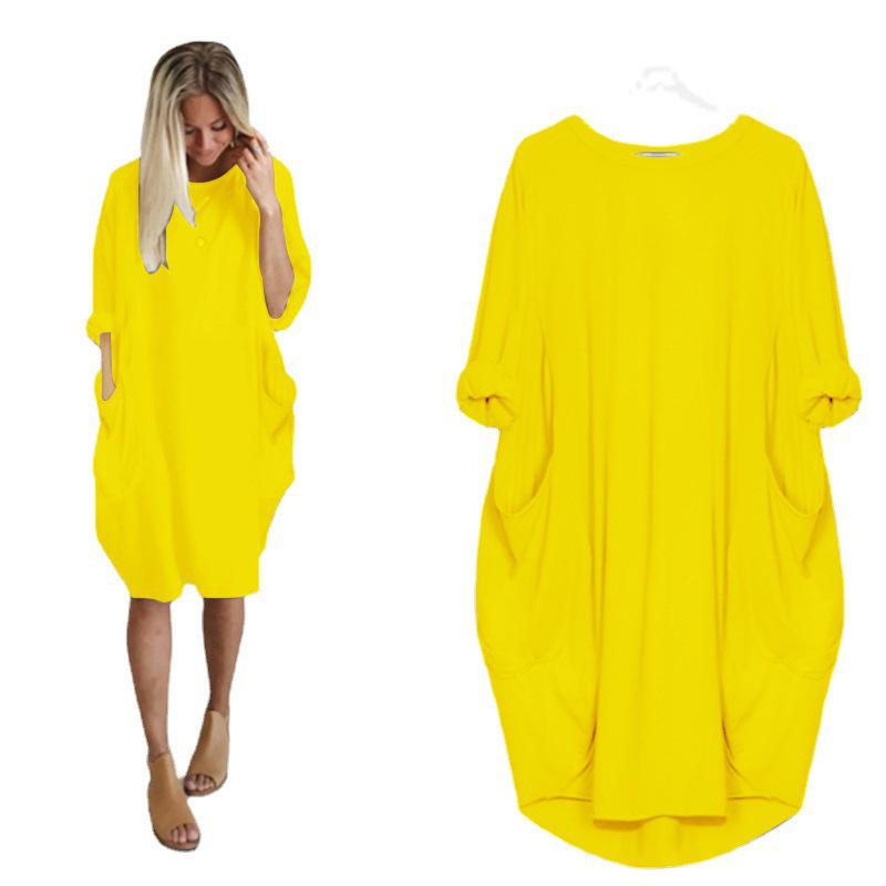 Элегантное повседневное платье миди европейской и американской моды больших размеров для женщин