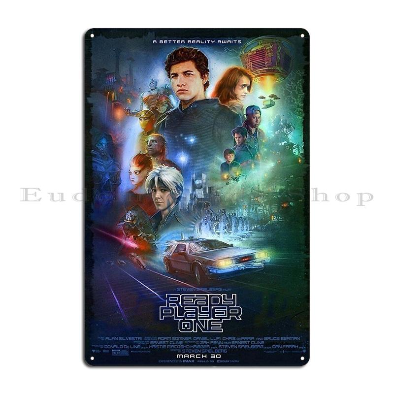 Ready Player One Movie Ready play poster action game The Crystal Key Metal Garage Bar Cave Printing Pub Club Tin Sign Poster