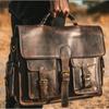 18'' Briefcase Buffalo Leather Premium Messenger Shoulder Bag Leather Laptop Bag