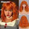 Оранжевый короткий волнистый парик, женская мода, длина до плеч, синтетическое волокно, парик с натуральной волной воды, косплей, повседневная одежда