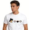 Унисекс футболка Спортивная футболка Футболка с коротким рукавом Dragon Ball Силуэт молодого Гоку Посох с хвостом Оранжево-желтый фон Печать