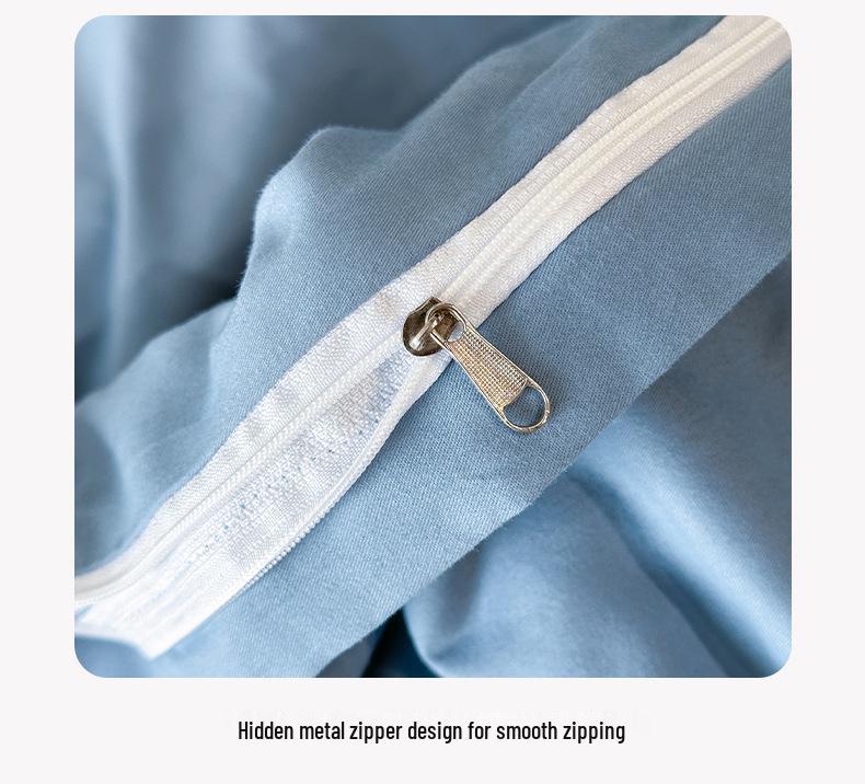 Роскошный четырехкомпонентный комплект постельного белья из чистого хлопкового фланеля: Однотонное вышитое постельное белье и пододеяльник в подарок.