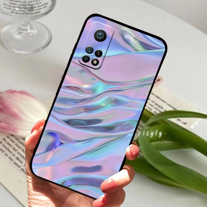 For Xiaomi Mi 10T Pro 5G Case Mi10T 10T Lite 5G Geometric Pattern Silicone TPU Matte Phone Cover For Redmi K30S Coque Bumper