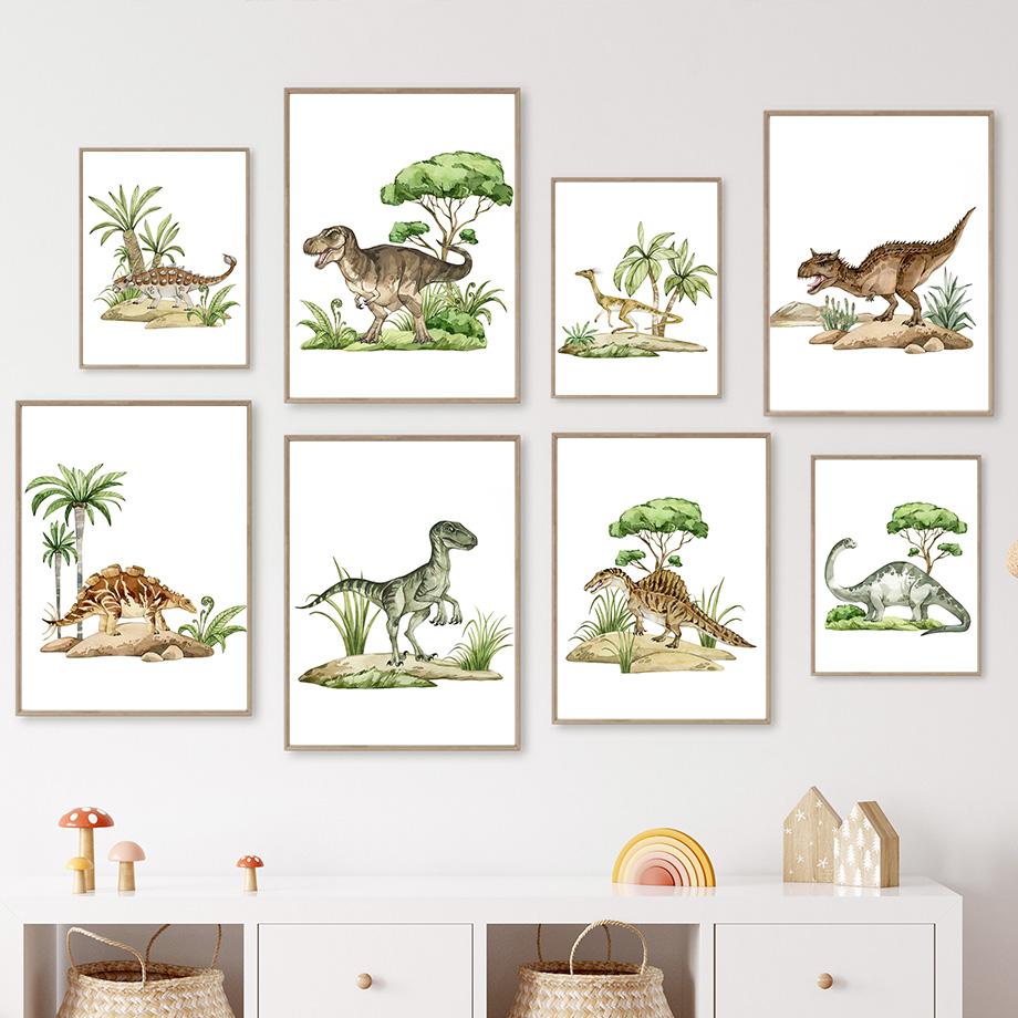 Настенная картина на холсте, детские знания, динозавр, мультфильм, украшение для детской комнаты, постеры и принты, настенные панно для детской спальни