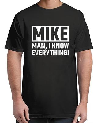 Смешная винтажная унисекс футболка MIKE Knows Everything для взрослых S-4XL