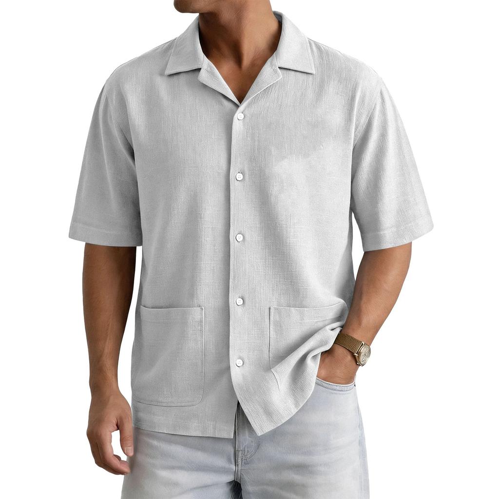 Men's Casual Pocket Collar Short-Sleeve Shirt