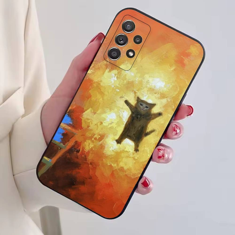 Кошачьи мемы F-Смешной милый чехол для телефона для Samsung S25, S24, S21, S22, S23, S30, Ultra, S20, Plus, Fe, Мягкий силиконовый черный чехол
