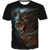 Summer New 3D Digital Printed T-shirt Short Sleeved Wolf Head Animal Series Men's and Women's Personalized Plus Size T-shirt