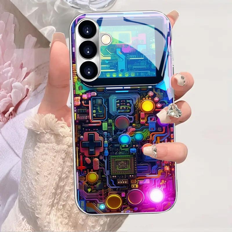 Позолоченный чехол для телефона из закаленного стекла, совместимый с Galaxy S26 S25 S24 S23 S22 Ultra Plus. Имеет игровой дизайн на основе микросхем.
