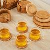 Набор из 6 подстаканников для аксессуаров для кунг-фу чая Круглые подставки под посуду Коврик под тарелку Плетеная из ротанга подкладка под чашку