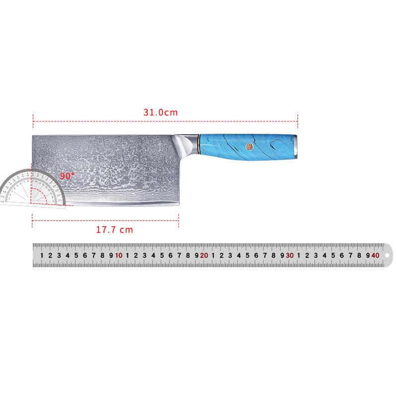 Damascus Steel Kitchen Knives Sharp Chefs Cleaver Sashimi Santoku Slicing Nakiri Paring Boning Paring Utility Knife Resin Handle