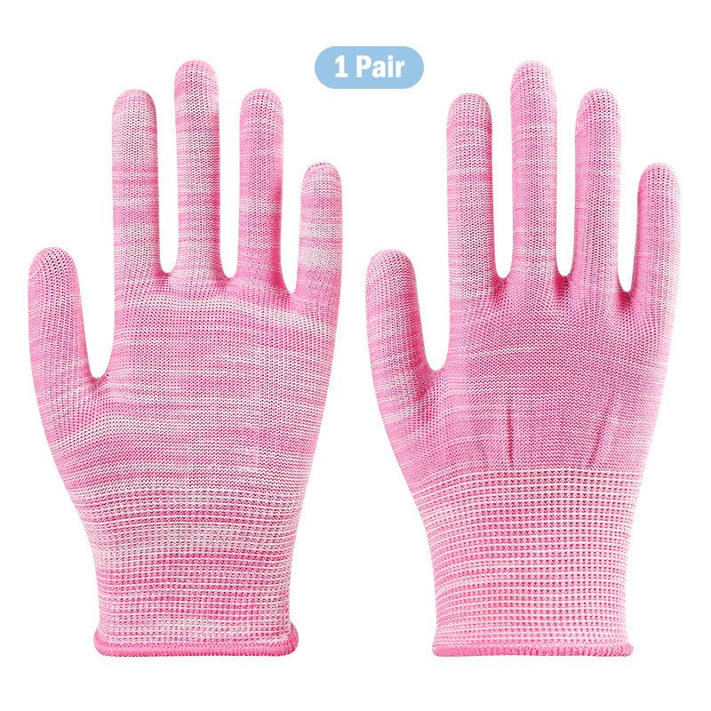 1 пара полосатых нейлоновых садовых перчаток, цветные нескользящие рабочие перчатки, хозяйственные перчатки для уборки двора, посадки растений