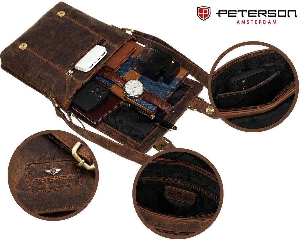 PTN 996-M-NSH-4901 TAN leather bag