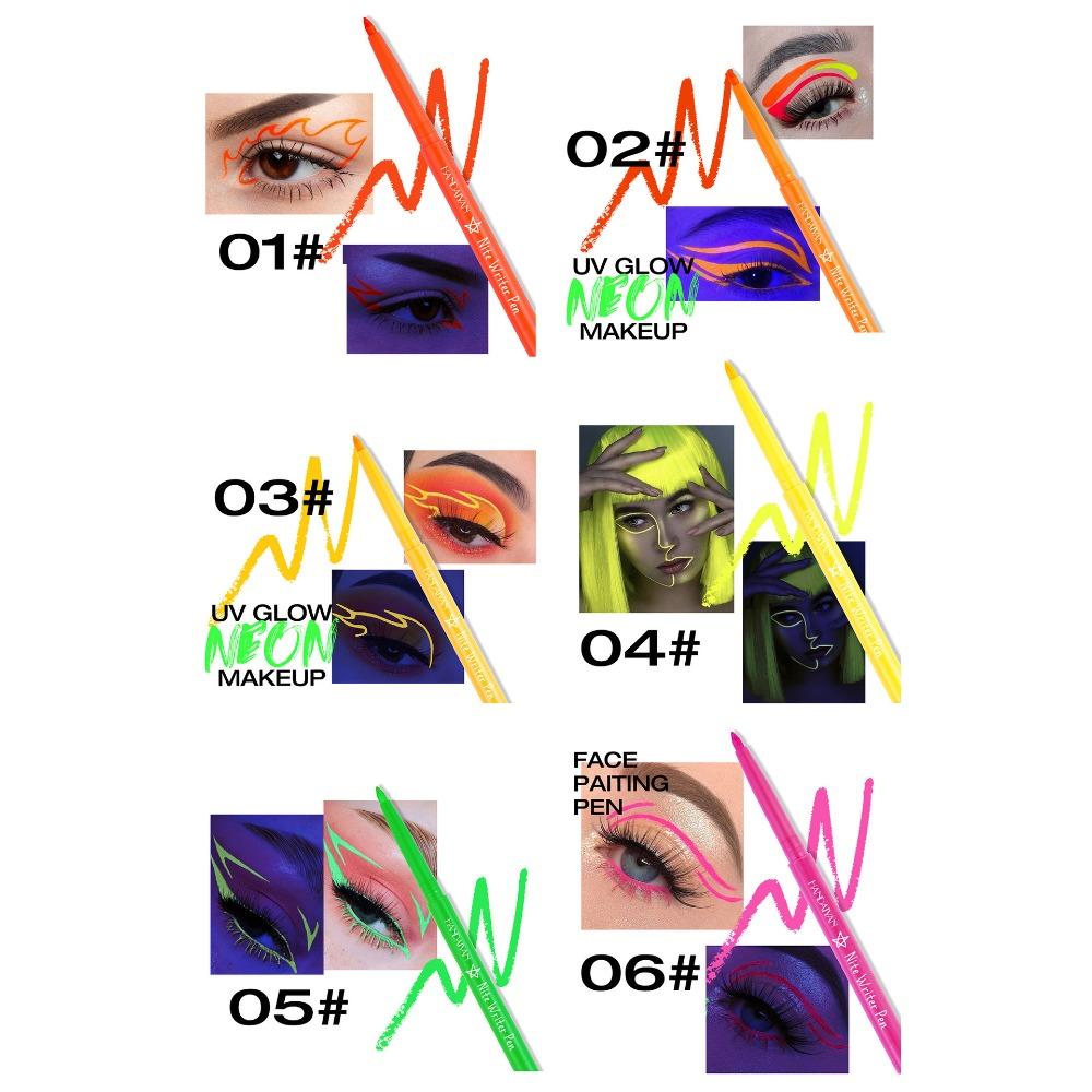 HANDAIYAN Флуоресцентная подводка для глаз Цветная УФ-водостойкая подводка для глаз, окрашенная ручка в цвет лица на Хэллоуин