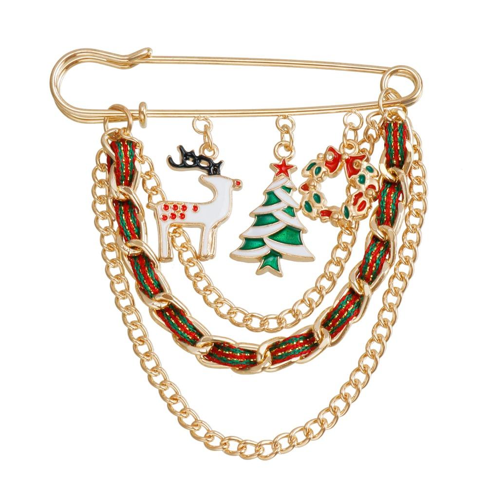 Snowflakes Christmas Brooch Snowman Enamel Badge Fashion Waistband Pin Bag Decoration