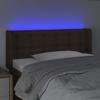 LED Headboard Dark Brown 83x16x78 88 cm Fabric