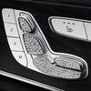 Silver Bling Crystal Seat Adjust Control Switch Decor Cover Trims for Mercedes Benz C E GLC W205 W213 X205 2015+