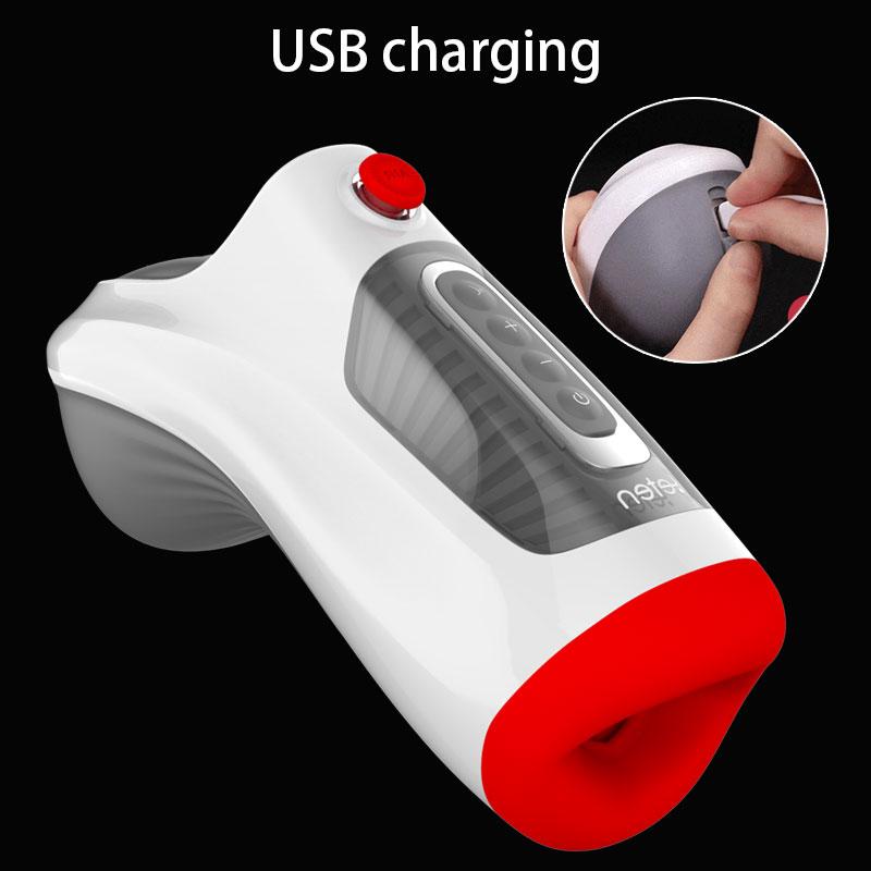 JIUAI Настоящий оральный минет, мужской мастурбатор, глубокая глотка, контроль воздуха, вакуумное сосание, вибрирующая секс-машина, секс-игрушка для мужчин