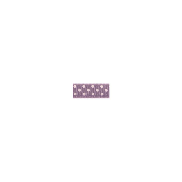 Ruban de satin pointillé, 9,5 mm, rouleau 10 m, lilas