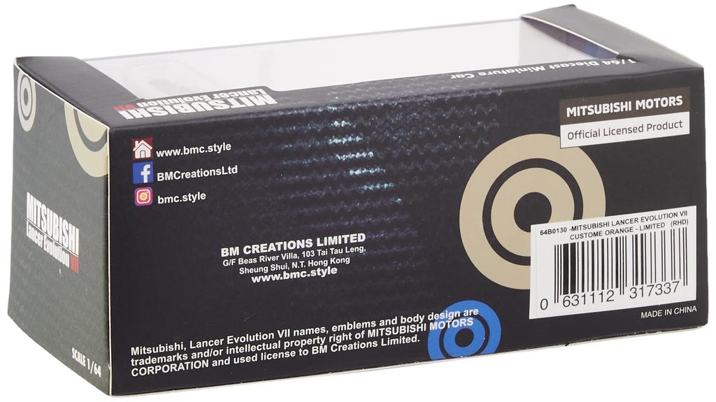 BM CREATIONS Mitsubishi Lancer VII Кастомный Оранжевый JDM RHD Готовое изделие 64B0130 1/64 Evo.
