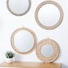 1PC Straw Rope Decorative Mirror For Home Restaurant Hotel Wall-Mounted Hand Crafted Mirror Bohemian Vintage