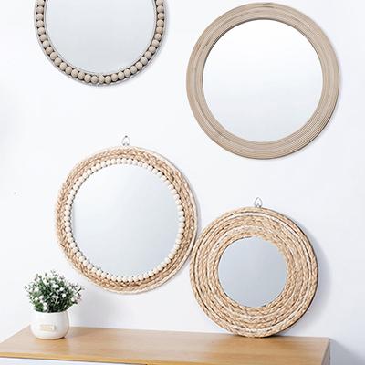1 шт. соломенная веревка декоративное зеркало для дома ресторана отеля круглое декоративное зеркало для макияжа настенный декор акцентированное зеркало
