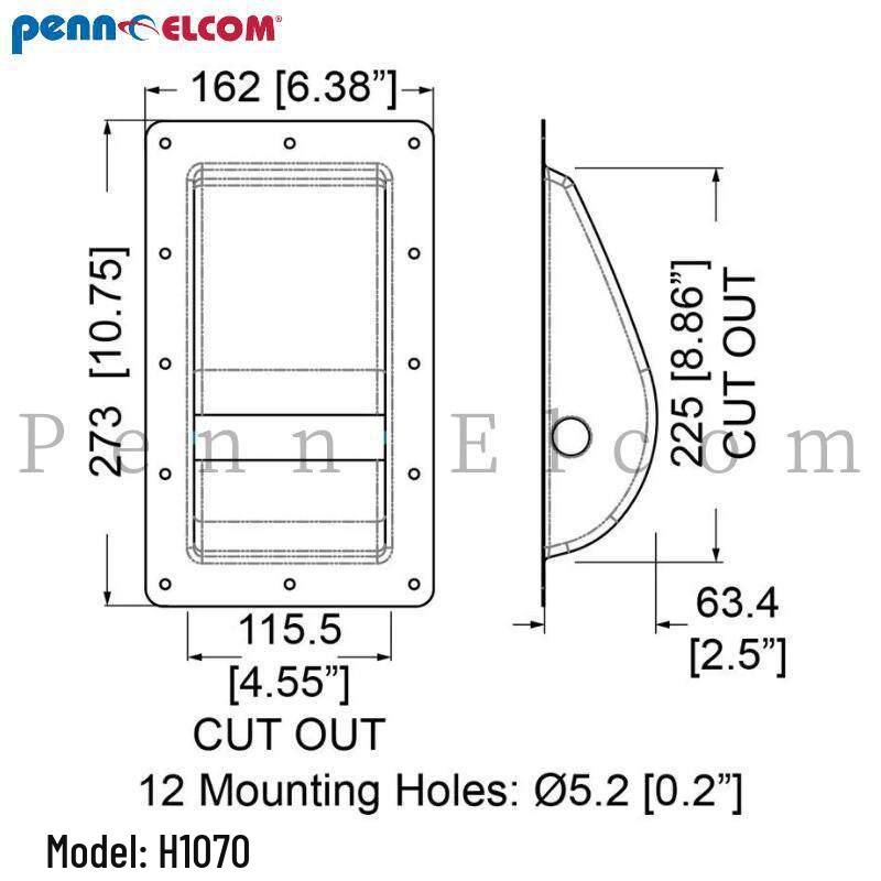 Penn Elcom Черная сталь Встраиваемая ручка для авиационного кейса H1070