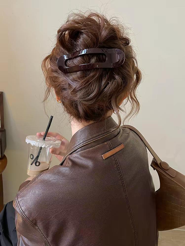 Шоколадно-коричневый высококлассный зажим-краб для волос, зажим-акула для женщин - новый аксессуар для волос 2025