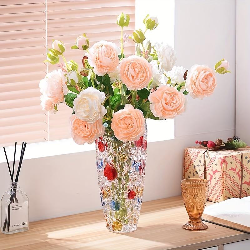 1шт 9,84-дюймовая стеклянная ваза в стиле пузыря Уникальная декоративная ваза с пузырьками-художественные украшения Ваза-очень подходит для украшения дома Стол Цветочная витрина Каминная плита Котт