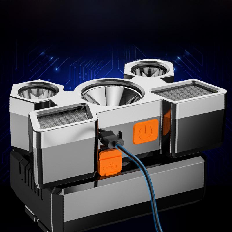 Перезаряжаемый сверхъяркий налобный фонарь дальнего действия для использования на открытом воздухе, в шахтах, спецподразделениях и для ночной рыбалки