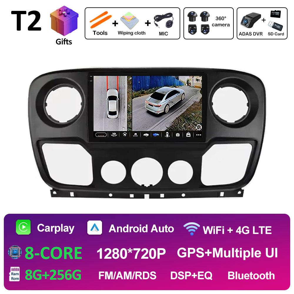 Для Renault Master lll 3 2011 - 2021 GPS-навигация Автомобильный радиоприемник Видео Мультимедийный проигрыватель Android 14 WIFI Беспроводной Carplay Головное устройство