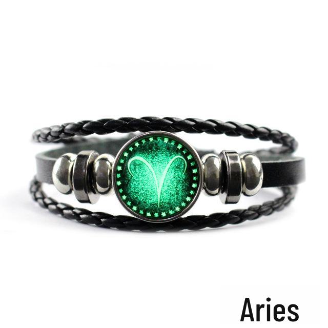 Кожаные браслеты со знаком зодиака - европейские и американские многослойные парные браслеты своими руками