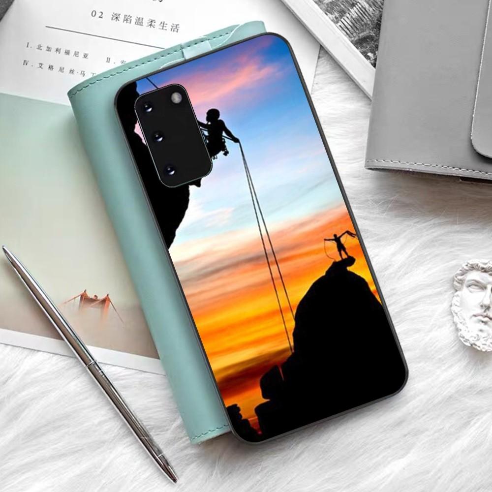Climbing Mountain Phone Case Silicone PC+TPU For Samsung S10 20 30 22 23 24 Plus Lite Ultra Cover