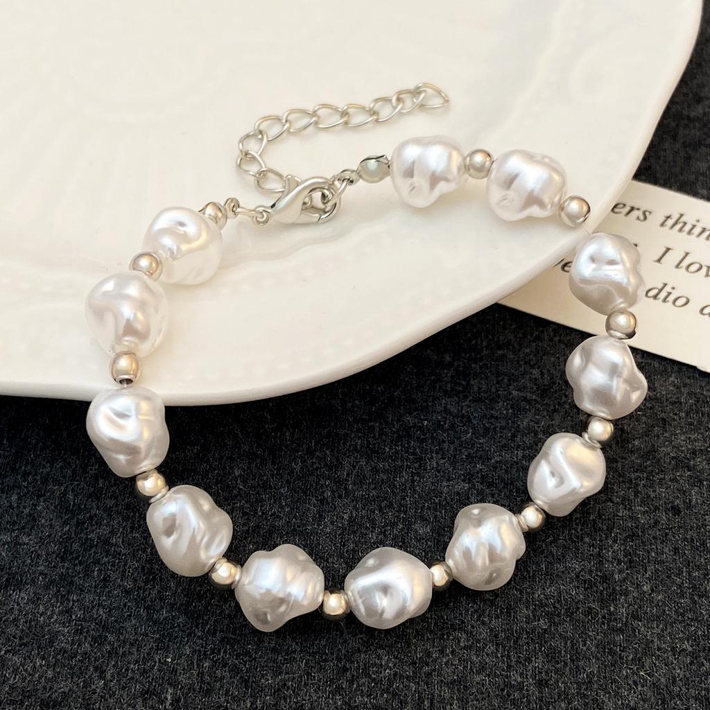 Baroque Shaped Imitation Pearl Bracelet New Special Fashionable Luxurious High-End Elegant Bead Bracelet Women's Party Jewelry