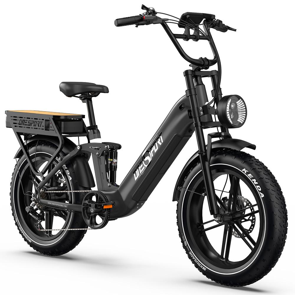 Electric Bicycle Onesport 20" 500W Motor Full Suspension 48V 36AH Adult Ebike Top Speed25Km/h 7 Speed Load 120Kg OT08 Pro